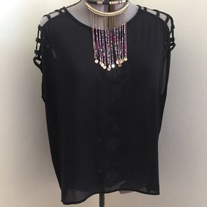 Forever 21+ Black Sheer Top